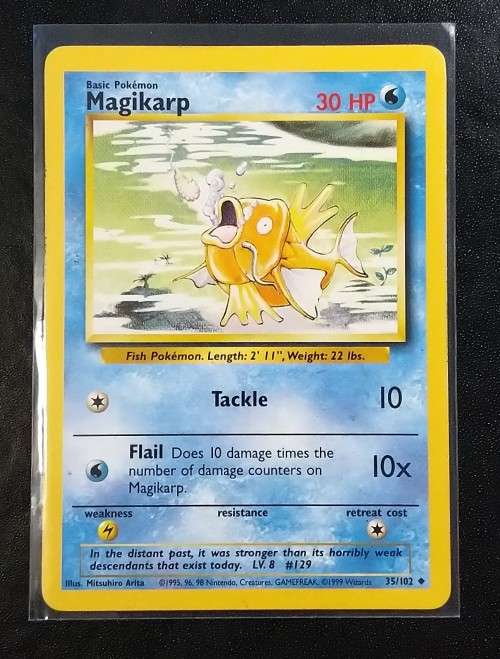 POKEMON CARDS - Magikarp - 35/102 - 1999 Base Set Unlimited Singles