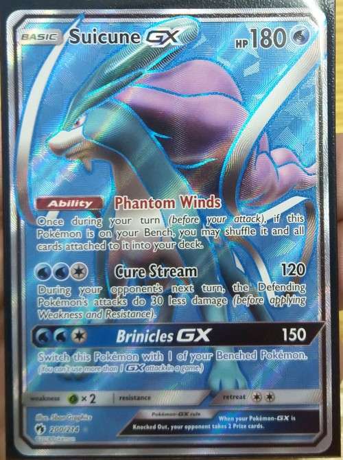 POKEMON CARDS - Suicune GX - 200/214 - Full Art Ultra Rare - Lost Thunder Singles