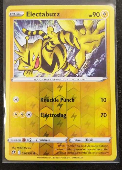 POKEMON CARDS - Electabuzz - 058/192 - Reverse Holo - Rebel Clash