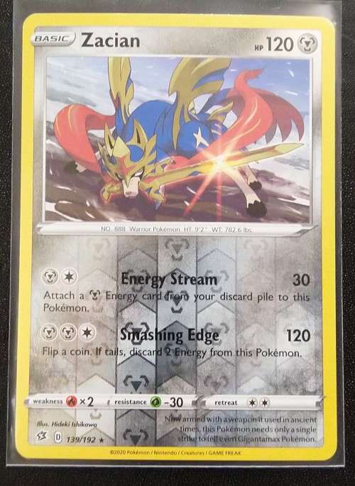 POKEMON CARDS - Zacian - 139/192 - Rare Reverse Holo - Rebel Clash