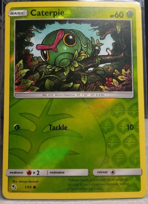 POKEMON CARDS -  Caterpie - 1/68 - Reverse Holo - Hidden Fates
