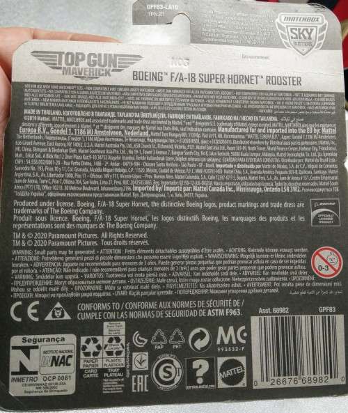 MATCHBOX SKY BUSTERS -TOP GUN MAVERICK BOEING F/A-18 HORNET ROOSTER