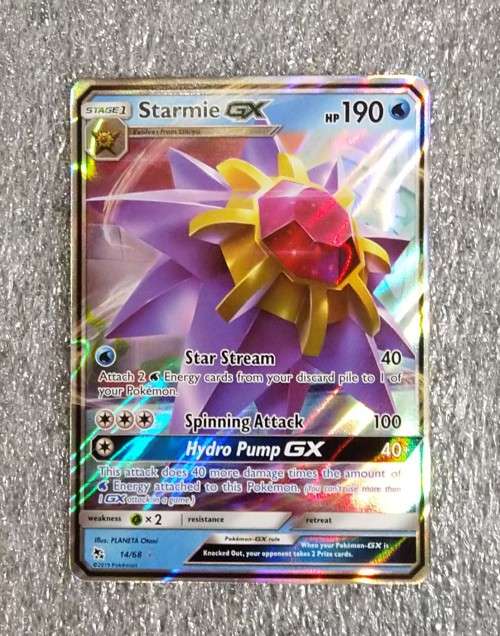 POKEMON CARDS - Starmie GX - 14/68 - Ultra Rare - Hidden Fates Singles