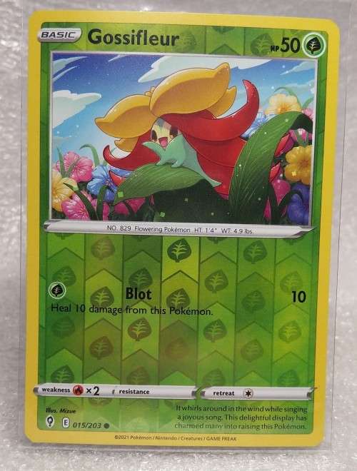 POKEMON CARDS - Gossifleur - 15/203 - Reverse Holo - Evolving Skies  NM/LP