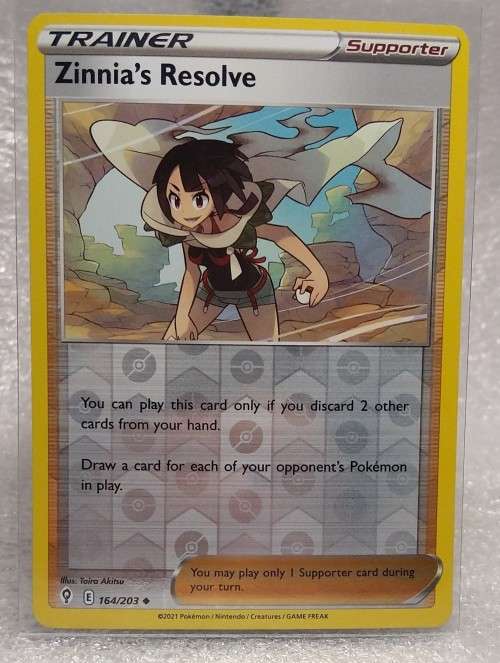 POKEMON CARDS - Zinnia`s Resolve - 164/203 - Reverse Holo - Evolving Skies  NM/LP