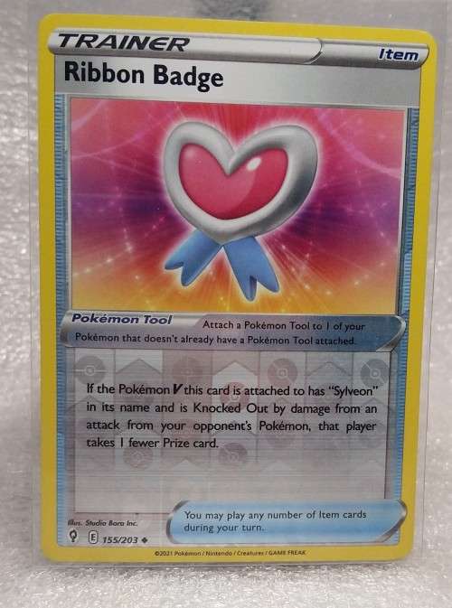 POKEMON CARDS - Ribbon Badge - 155/203 - Reverse Holo - Evolving Skies  NM/LP