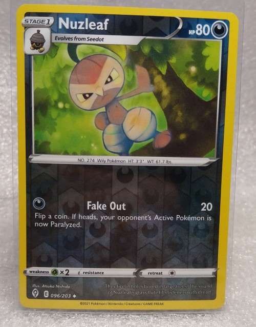 POKEMON CARDS - Nuzleaf - 96/203 - Reverse Holo - Evolving Skies  NM/LP