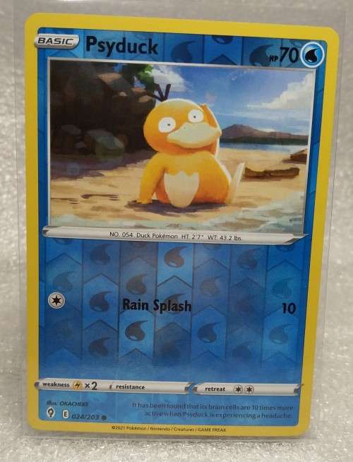 POKEMON CARDS - Psyduck - 24/203 - Reverse Holo - Evolving Skies  NM/LP