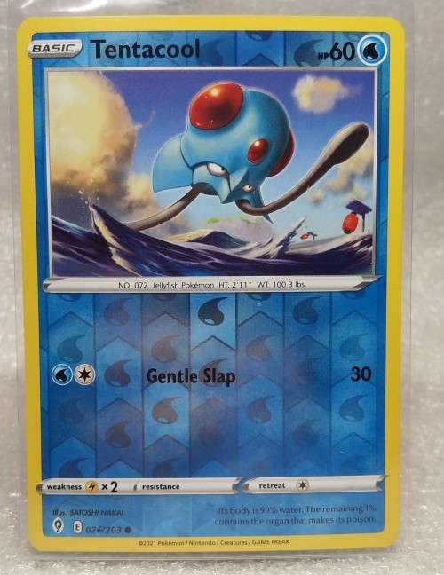 POKEMON CARDS - Tentacool - 26/203 - Reverse Holo - Evolving Skies  NM/LP