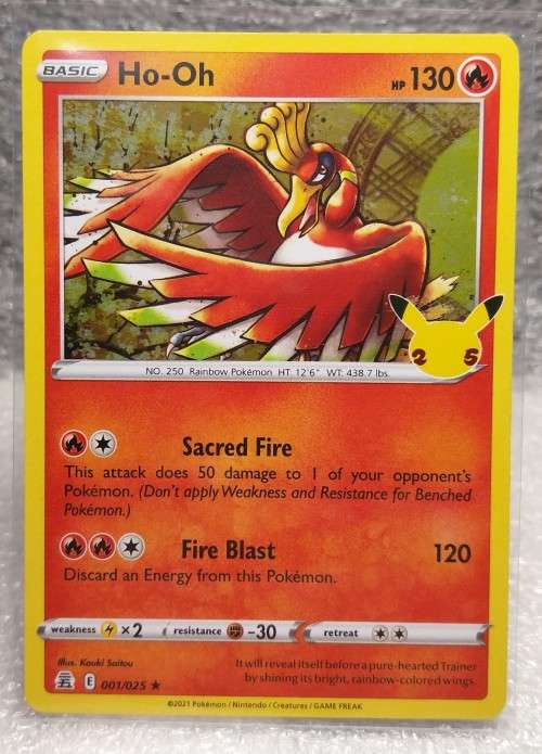 POKEMON TRADING CARDS - TCG - Ho-Oh - 1/25 - Holo Rare - Celebrations