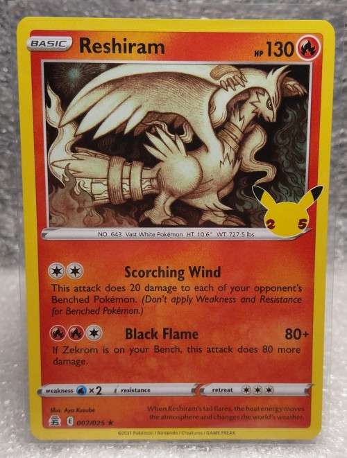 POKEMON TRADING CARDS - TCG - Reshiram - 2/25 - Holo Rare - Celebrations