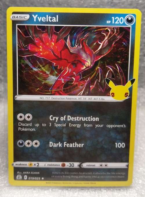 POKEMON TRADING CARDS - TCG - Yveltal - 19/25 - Holo Rare - Celebrations