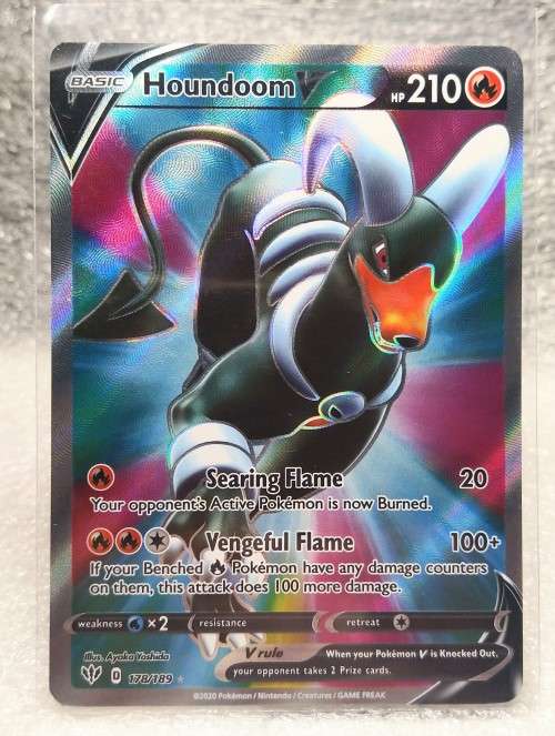 POKEMON TRADING CARDS - TCG - Houndoom V - 178/189 - Full Art Ultra Rare - Darkness Ablaze