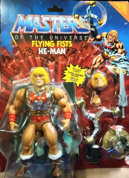 MATTEL EURO IMPORT - MOTU - MASTERS OF THE UNIVERSE - FLYING FISTS HE-MAN DELUXE SET (SEALED)