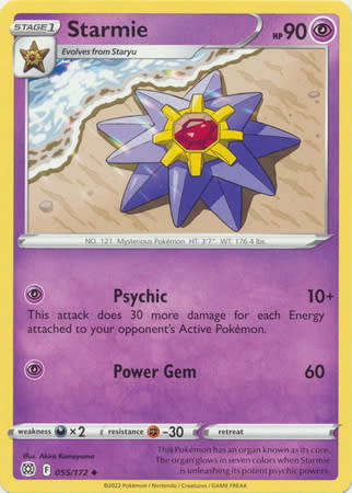 POKEMON TRADING CARDS - TCG - Starmie - 55/172 - Uncommon - Brilliant Stars Singles