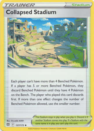 POKEMON TRADING CARDS - TCG - Collapsed Stadium - 137/172 - Uncommon - Brilliant Stars Singles