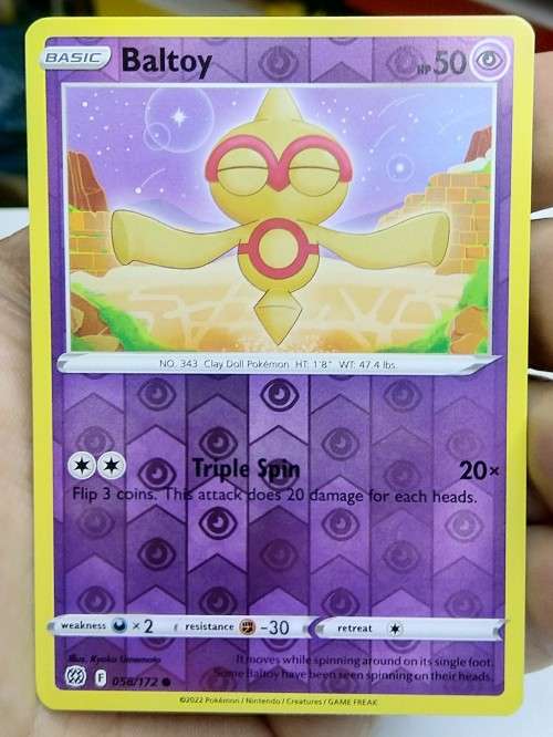 POKEMON TRADING CARDS - TCG - Baltoy - 58/172 - Reverse Holo - Brilliant Stars Singles