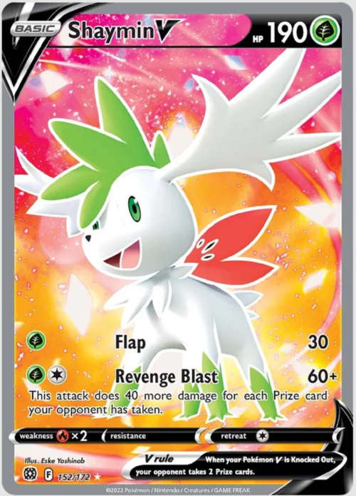 POKEMON TRADING CARDS - TCG - Shaymin V - 152/172 - Full Art Ultra Rare - Brilliant Stars Singles