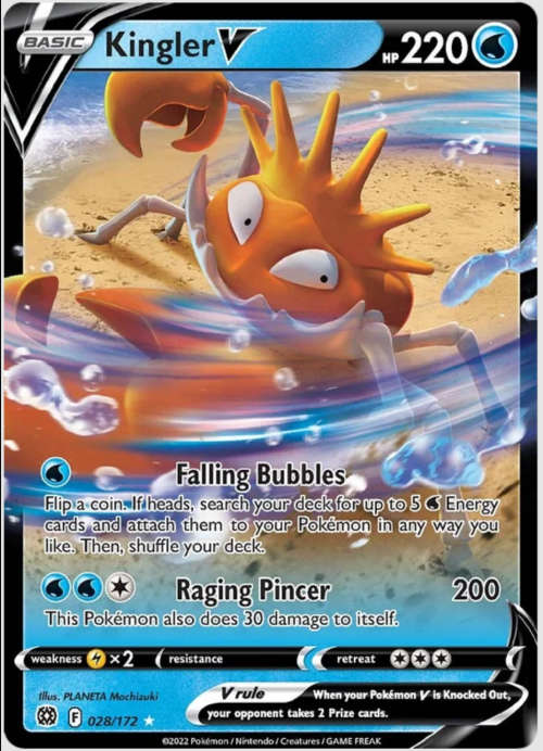 POKEMON TRADING CARDS - TCG - Kingler V - 28/172 - Ultra Rare - Brilliant Stars