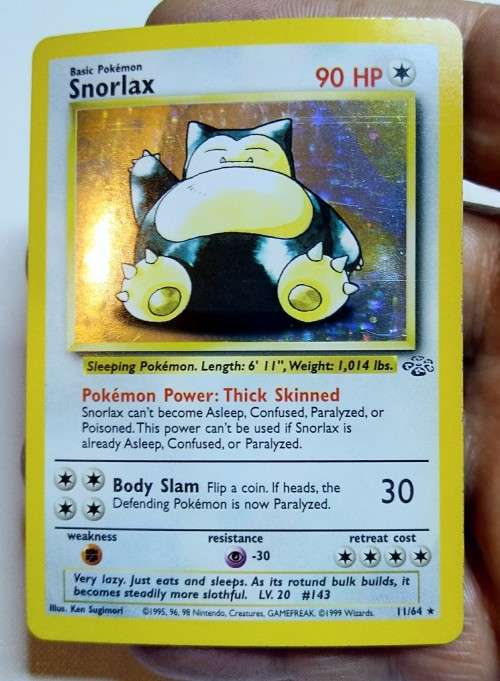POKEMON TRADING CARDS - TCG - Snorlax - 11/64 - Holo - Jungle 1999  LP/NM