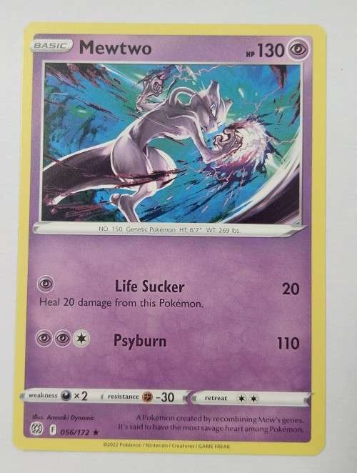 POKEMON TRADING CARDS - TCG - Mewtwo - 56/172 - Rare - Brilliant Stars Singles
