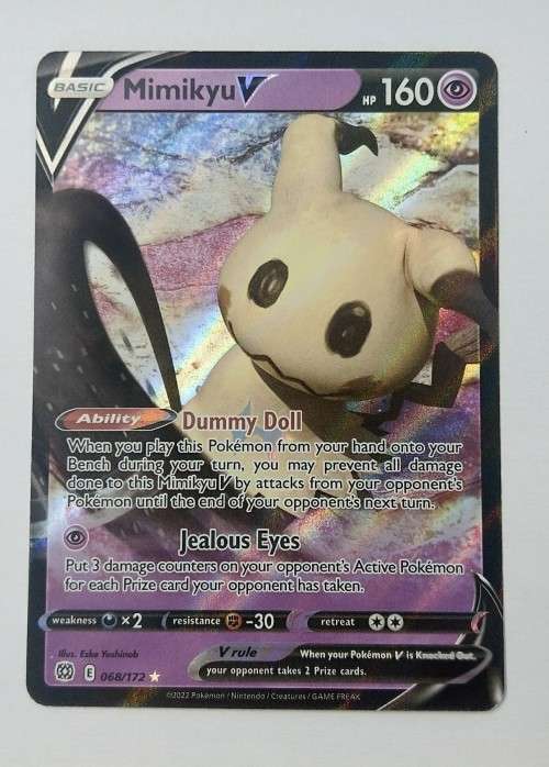 POKEMON TRADING CARDS - TCG - Mimikyu V - 68/172 - Ultra Rare - Brilliant Stars Singles