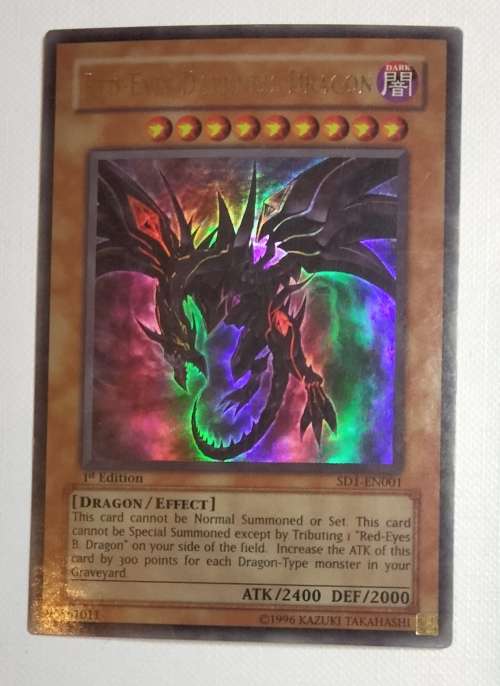 Yugioh TCG - Red-Eyes Darkness Dragon - SD1-EN001 - Ultra Rare 1st Ed Dragon`s Roar