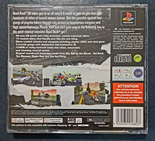 Original PAL  Sony PS1 - Road Rash 3D - Game Disc