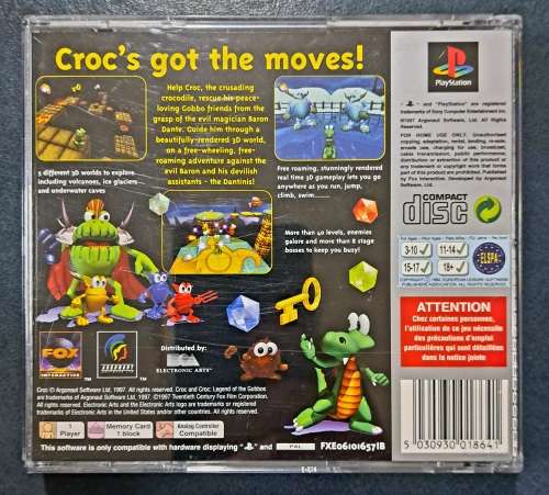 Original PAL  Sony PS1 - CROC Legend Of Gobbos - Game Disc