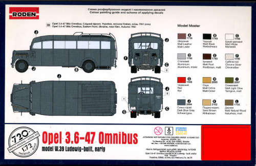 [PM:RD:A]-Roden - Opel 3.6-47 Omnibus Model W.39 Ludewig, early 1:72