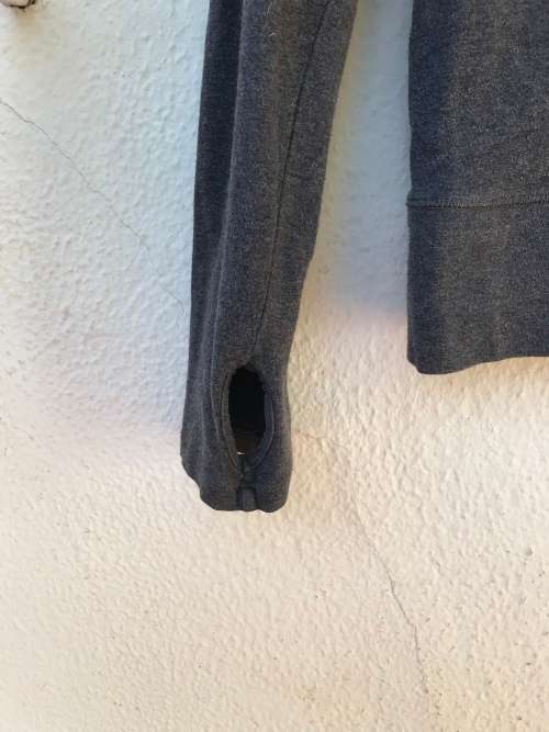 Gap Body Grey Hoodie Large - Workout Sports Sweater Top - With Thumb holes