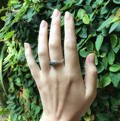 Vintage Triangle Ring x Size 9.5  x 925 Sterling Silver