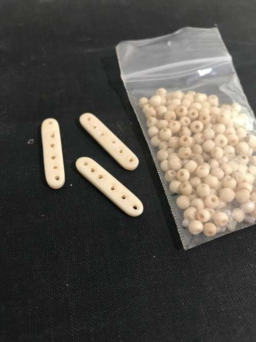 Small Lot of Bone Beads mixed with seed beads