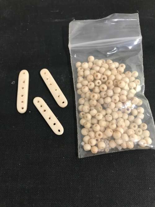 Small Lot of Bone Beads mixed with seed beads