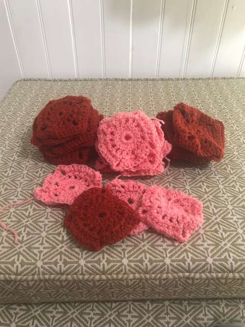 Lot of 35 Crocheted Squares