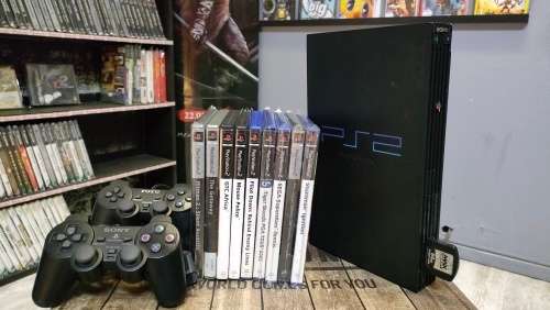 PS2 Console Bundle Phat + 9 Games