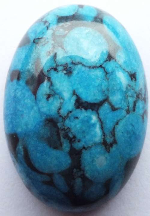 BLUE MARBLE OVAL CABOCHON - 25 x 18 mm