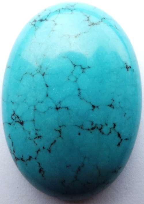 NATURAL SINKIANG TURQUOISE CABOCHON - 30 x 22 mm