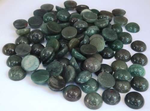 ROUND BLOODSTONE CABOCHONS - 12mm - SOLD INDIVIDUALLY