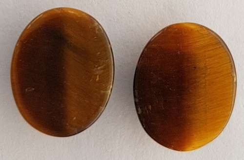 NATURAL GOLD TIGERS EYE OVAL CABOCHON PAIR - 10x8 mm