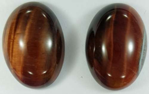 NATURAL RED TIGERS EYE OVAL CABOCHON PAIR - 18x13 mm