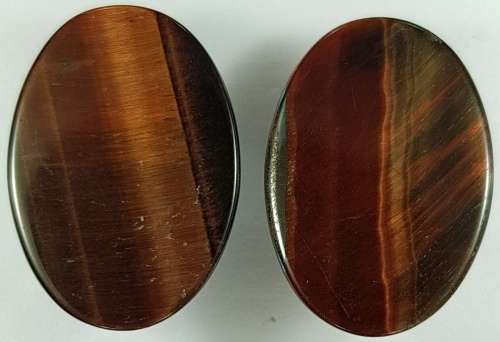 NATURAL RED TIGERS EYE OVAL CABOCHON PAIR - 18x13 mm