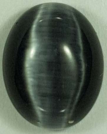 CHARCOAL CATS EYE OVAL CABOCHON  - 10x8mm