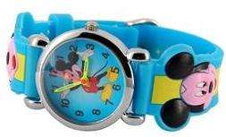 Mickey Rubber Waterproof Sport Wrist Watch (Blue)