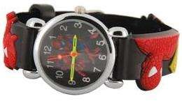 Spider Man Rubber Waterproof Children Sport Watch (Black)