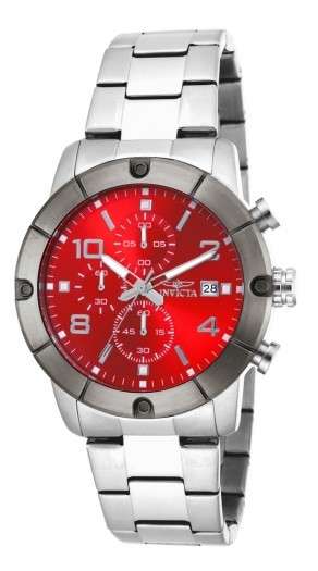 Invicta Men's Specialty Chrono Stainless Steel Red Dial Watch