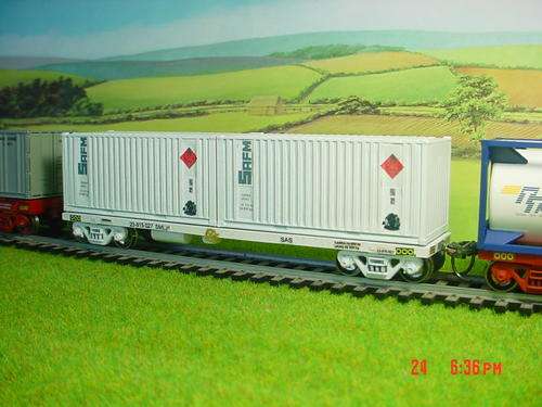 HO 1:87 Scale SAR Goods Wagon Type SMLJ-2 with 2 x 6m "SAFM" Containers