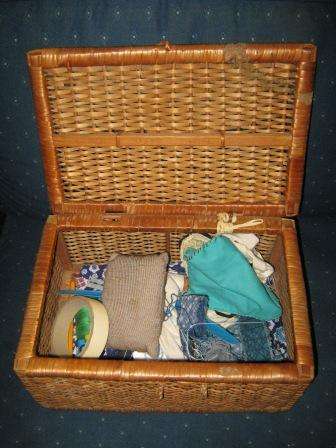 VINTAGE SEWING BASKET WITH BITS & BOBS~   HAVE A LOOK!!!