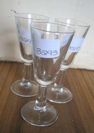 SHERRY GLASSES X 3 ~  NO CHIPS OR CRACKS ~  HAVE A LOOK!!!