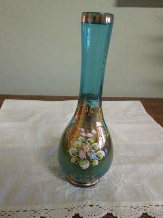 OLD VASE WITH GOLD & EMBOSSED FLORAL DESIGN ~NO CHIPS OR CRACKS ~ HAVE A LOOK!!!